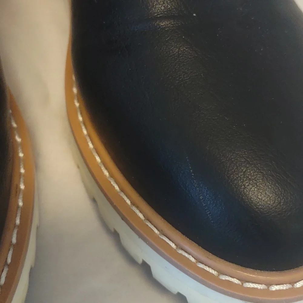 Oasis Society Women's Black Vegan Leather Combat Boots Size 7.5 Medium EUC - Picture 11 of 14